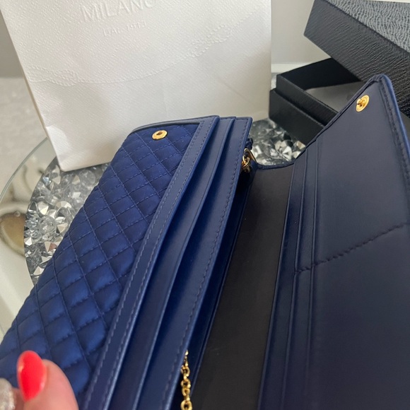 Prada Tessuto Quilted Nylon Continental Flap Wallet 1M1132, Blue - Picture 7 of 10